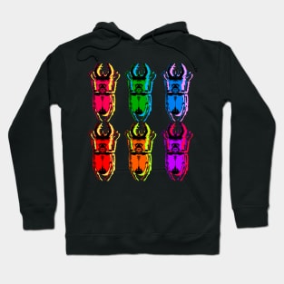 stag beetle colorful popart Hoodie